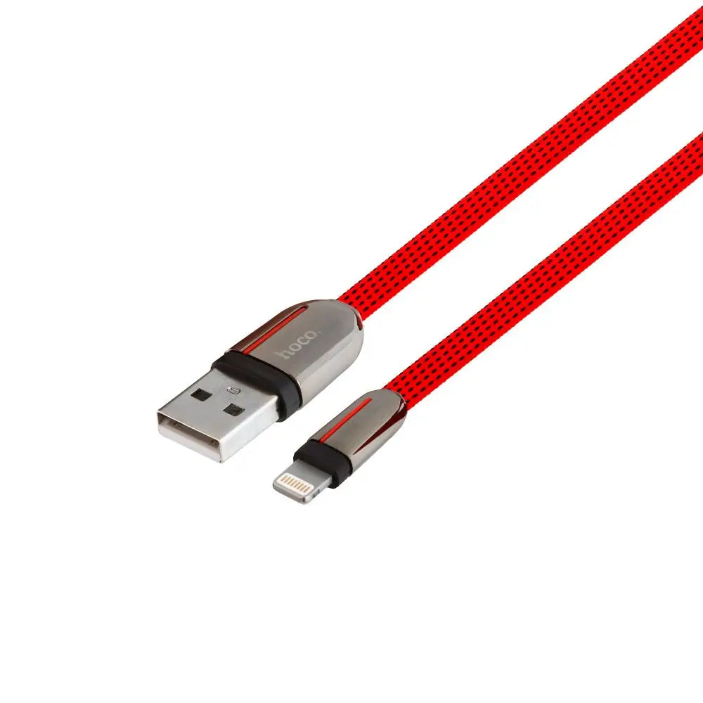 Hoco Grand Lightning Cable | Color Red | Mobile Charging Cable | Best Mobile Accessories in Bahrain | Halabh