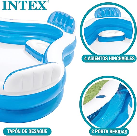 Intex Swim Center Family Lounge Inflatable Pool | Swimming Accessories | Best Inflatable Pool in Bahrain | Halabh.com