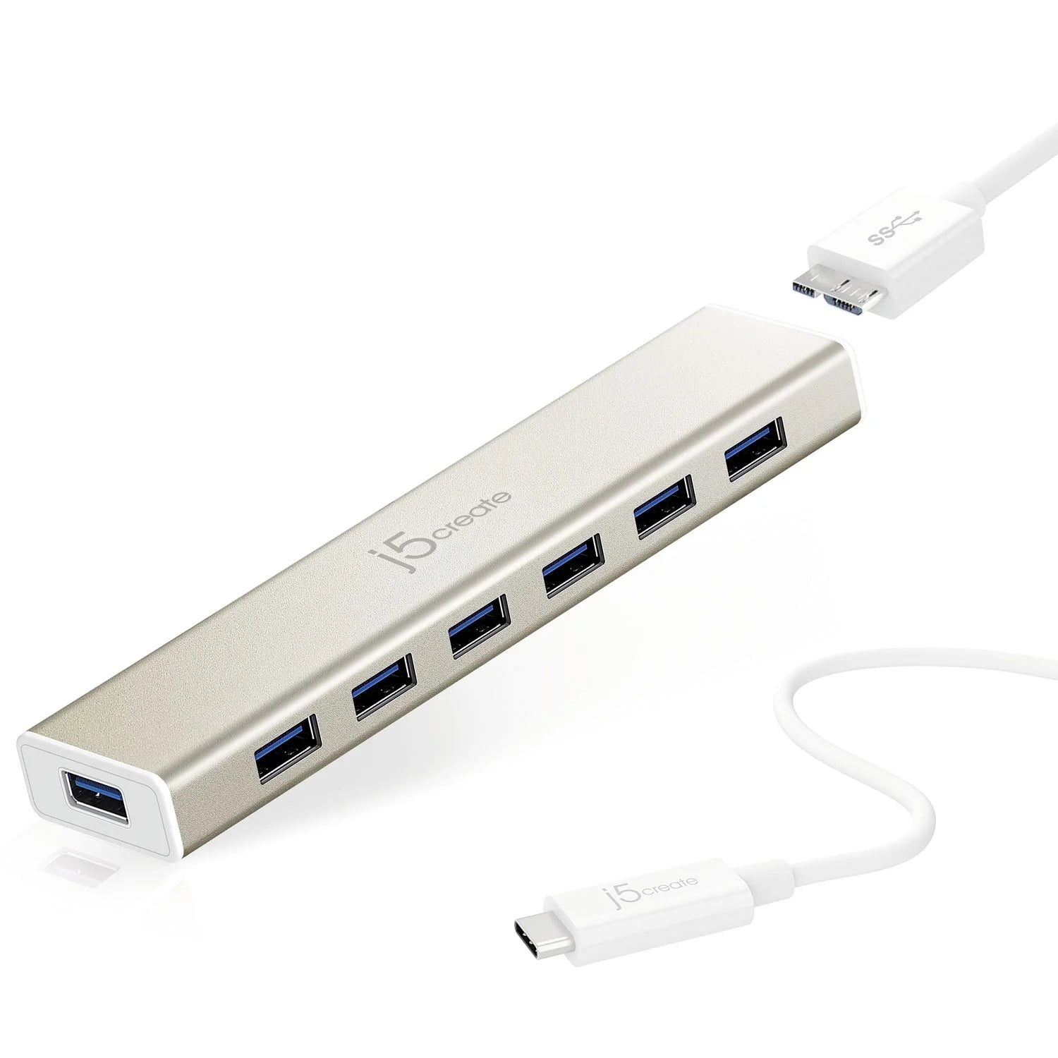 J5create USB C 7 Port Hub | Color White | Usb Hub | Best Mobile Accessories in Bahrain | Chargers | Halabh