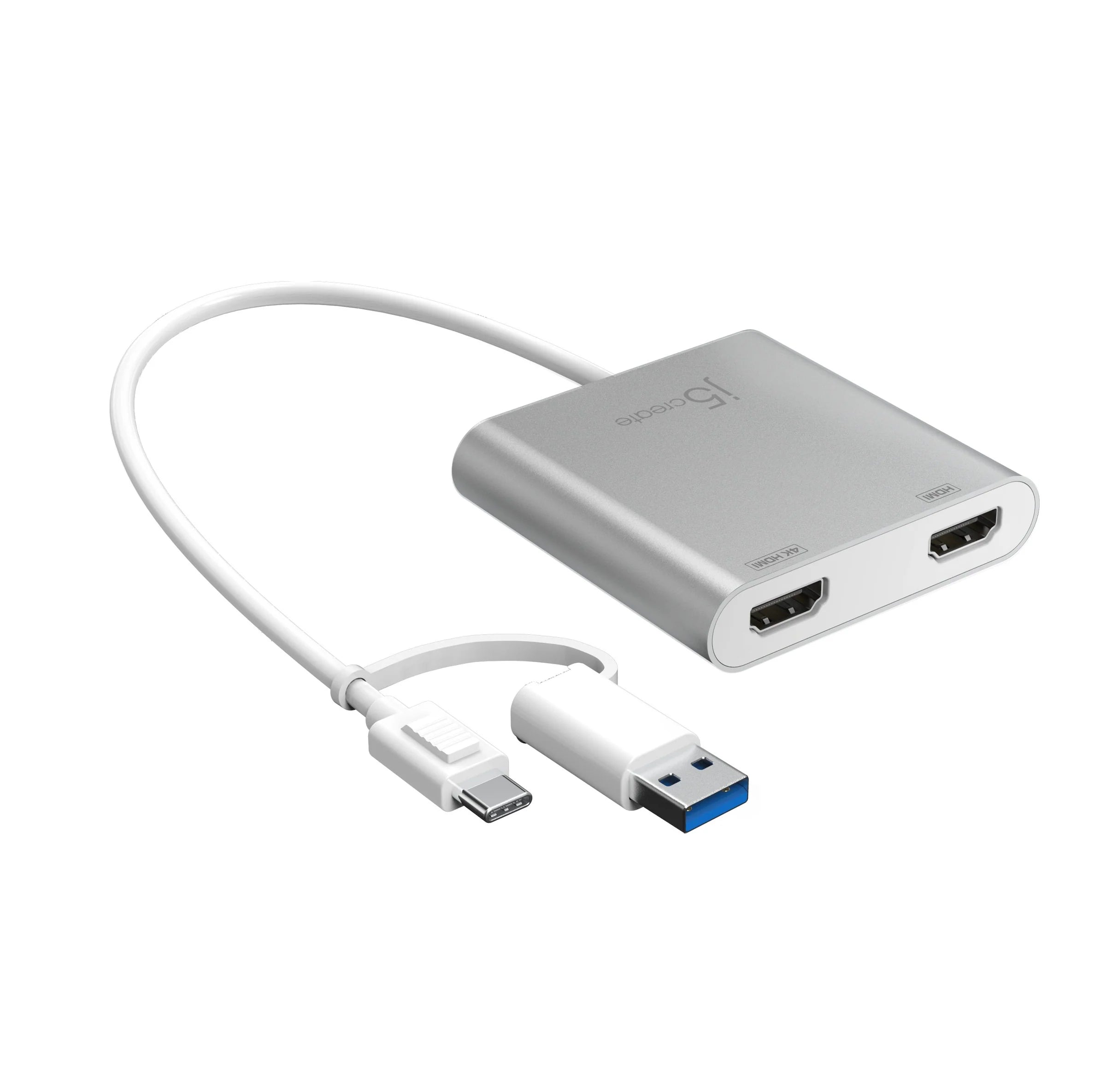 J5create Usb C to Dual HDMI Multi Monitor Adapter | Color Silver | Best Computer Accessories in Bahrain | Halabh
