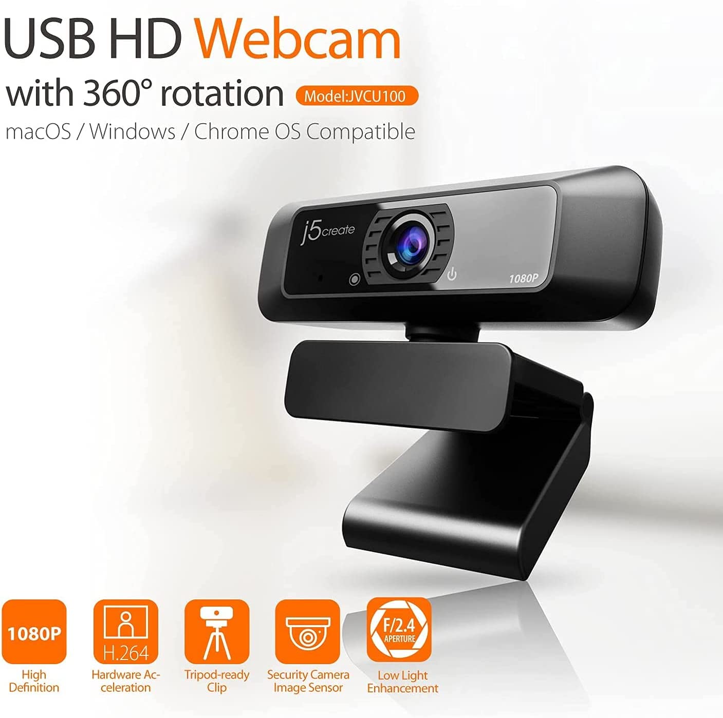 J5create Usb Hd Web Cam with 360 Degree Rotation | Color Black | Best Computer Accessories in Bahrain | Halabh