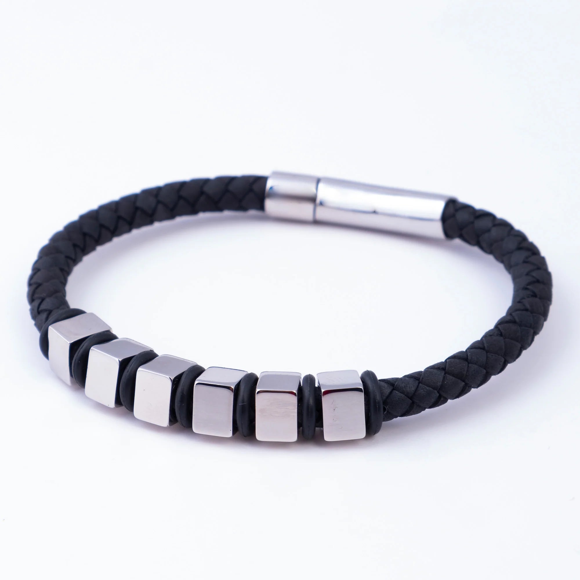 Lee Cooper Men's Bracelet - Silver/Black, LC.B.01373.351