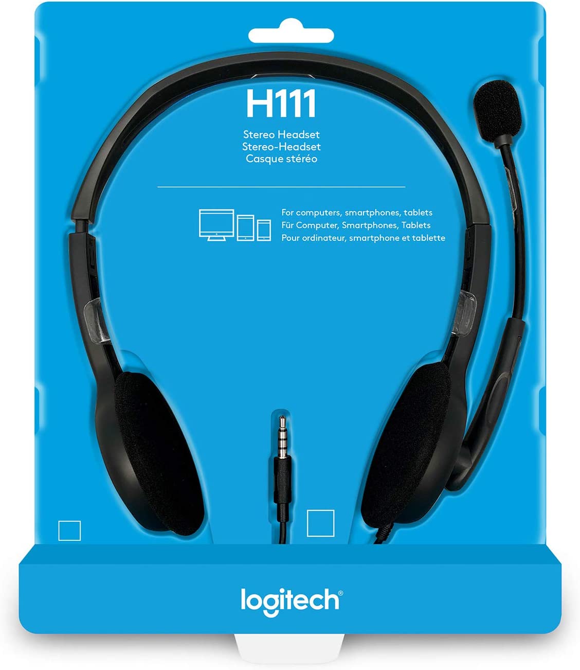 Logitech H111 Wired Headset | Color Black | Best Headphones | Computer Accessories in Bahrain | Halabh