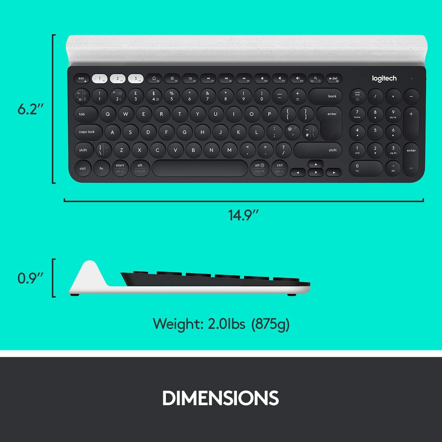 Logitech K780 Multi Device Wireless Keyboard | Color Grey and White | Best Computer Accessories in Bahrain | Halabh
