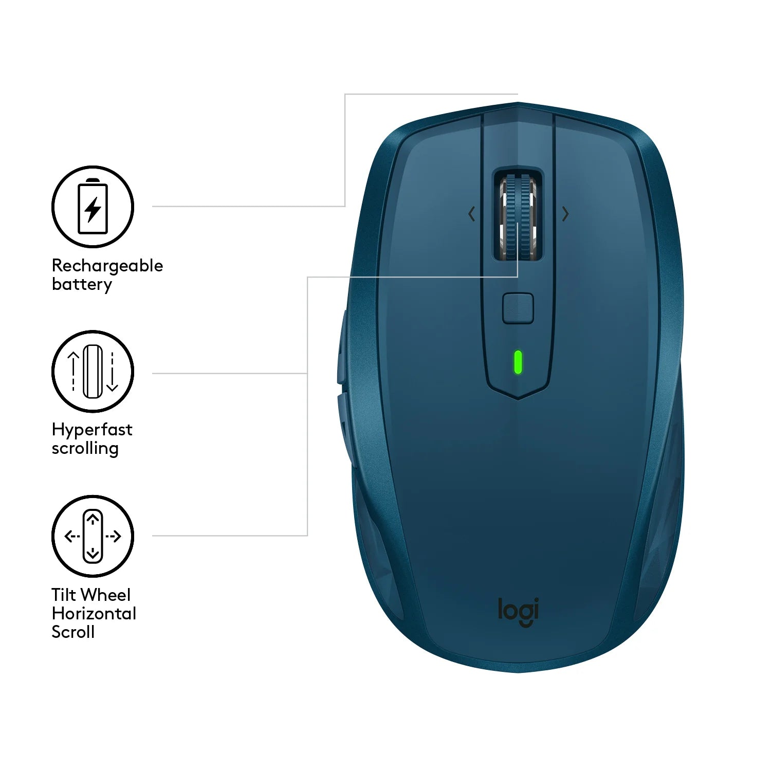 Logitech MX Anywhere 2S Wireless Mouse | Color Midnight Teal | Best Computer Accessories in Bahrain | Halabh