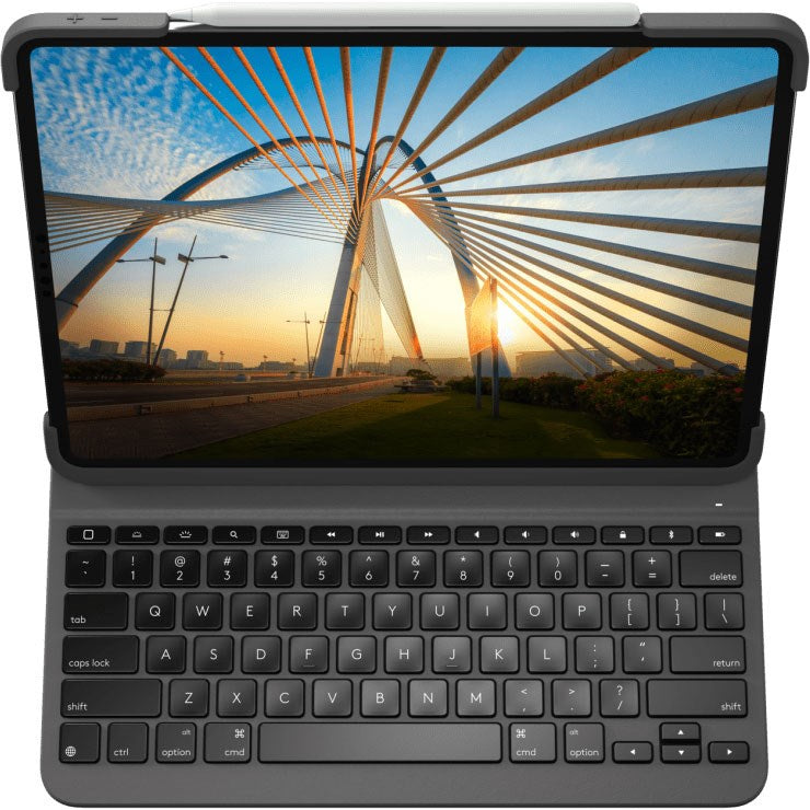 Logitech Slim Folio Pro Backlit Keyboard Case with Bluetooth | For iPad Pro 12.9 Inch | Best iPad Accessories in Bahrain | Halabh