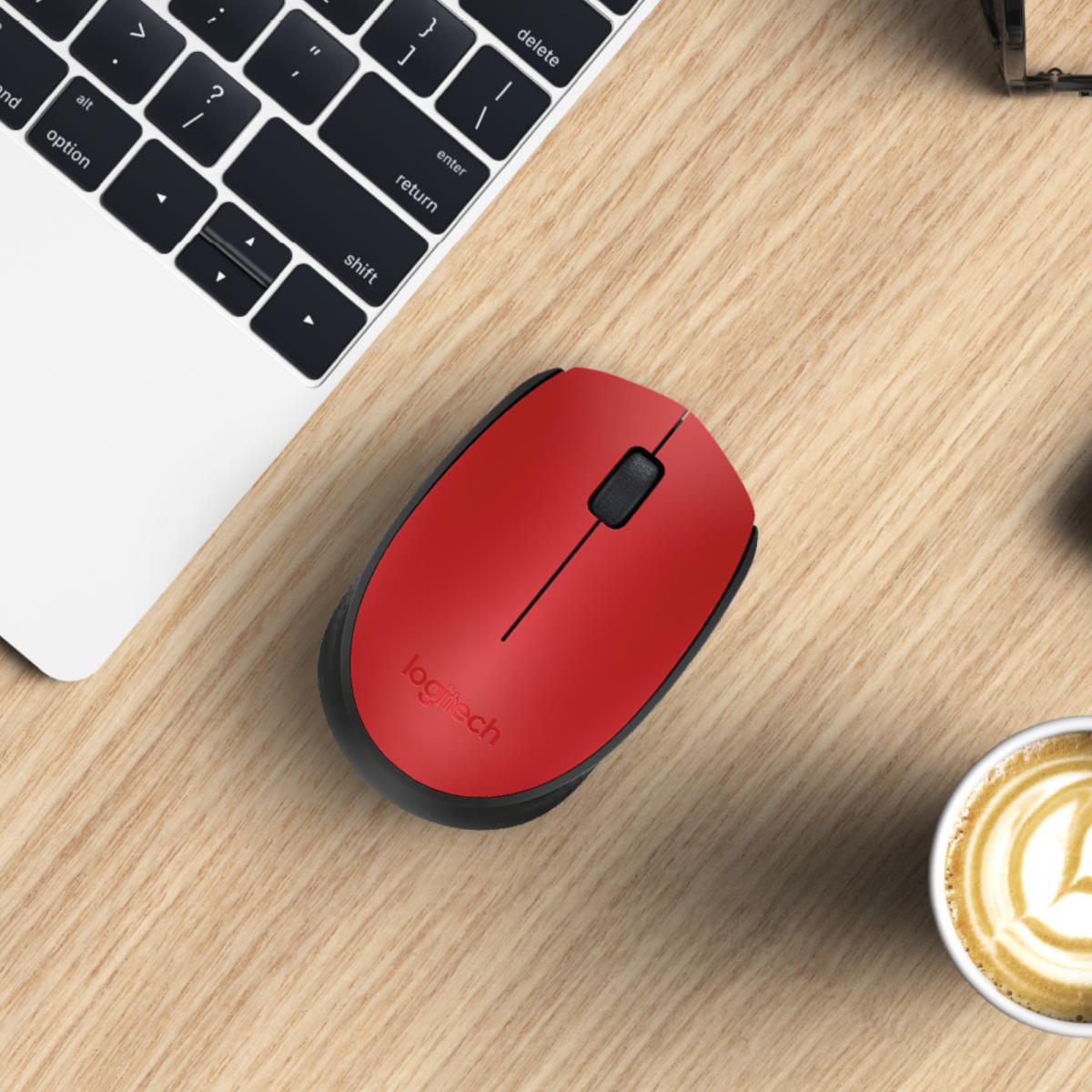 Logitech Wireless Mouse | M171 | Gaming Mouse | Gaming Accessories | Color Red | Best Computer Accessories in Bahrain | Halabh