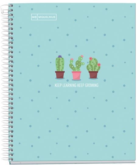Miquelrius Cactus A5 Notebook with Spiral 80 Sheets | School Stationary | Halabh.com