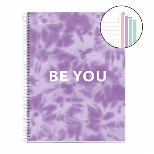 Miquerlius Spiral Tie Dye Lavender A4 Notebook | School Stationary | Halabh.com