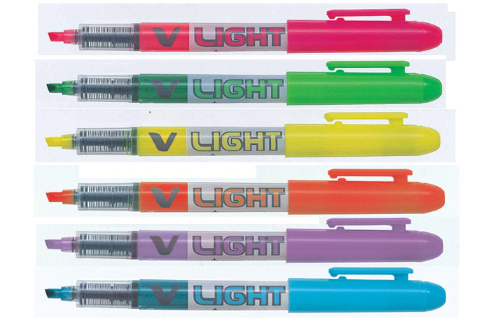 Pilot V-Light Marker | Pack of 6 | Office Supplies and Stationery in Bahrain | Halabh