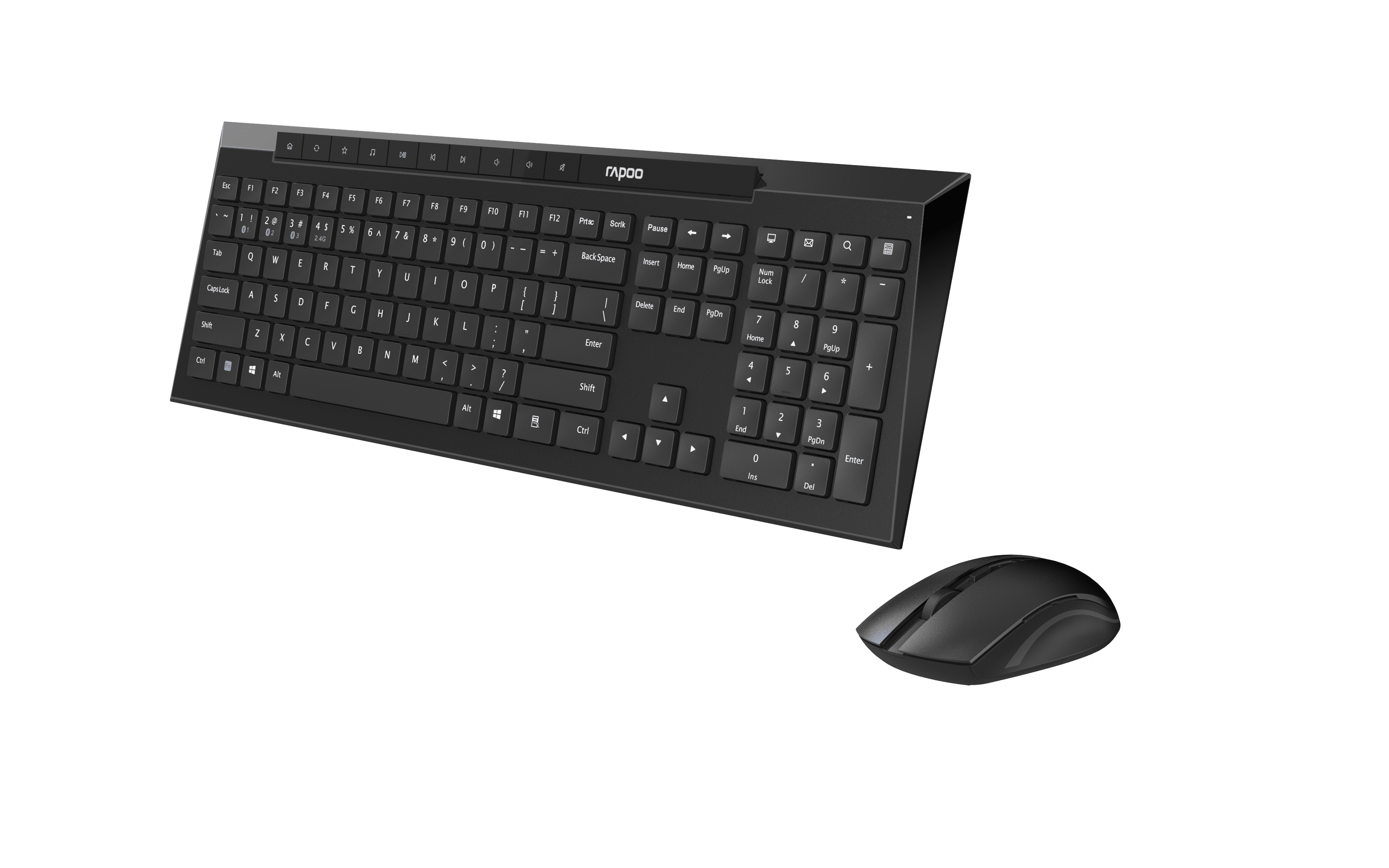 Rapoo 8210M English and Arabic Combo Multimode Wireless Keyboard and Mouse | Color Black | Best Computer Accessories in Bahrain | Halabh