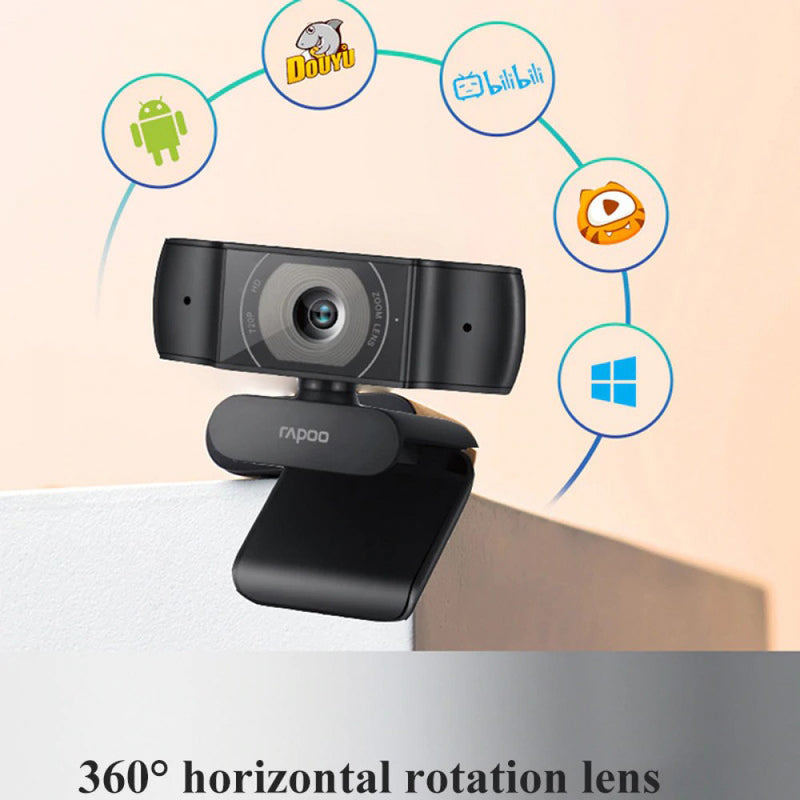Rapoo C200 720p Full HD USB Webcam | Color Black | Best Computer Accessories in Bahrain | Halabh