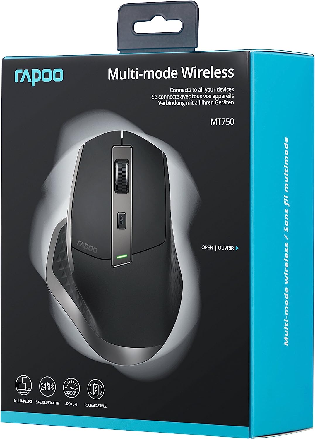Rapoo MT750 Multi Mode Wireless Laser Mouse | Color Black | Best Computer Accessories in Bahrain | Halabh