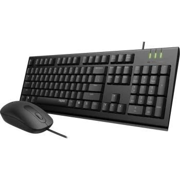 Rapoo X120 Pro Wired Optical Mouse and Keyboard | Color Black | Best Computer Accessories in Bahrain | Halabh