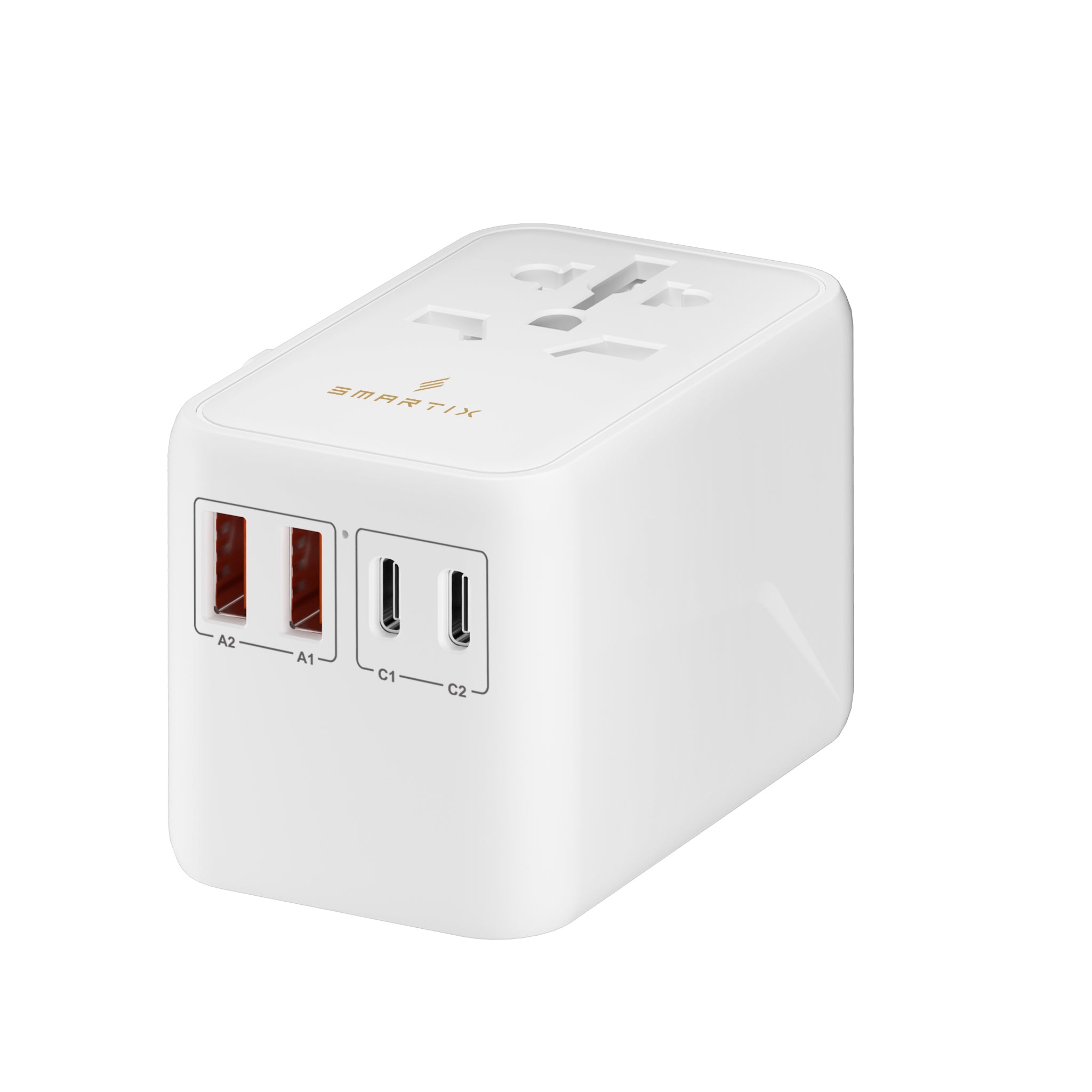 Smartix Premium International Travel Adaptor 65W White - SM1BCTA4