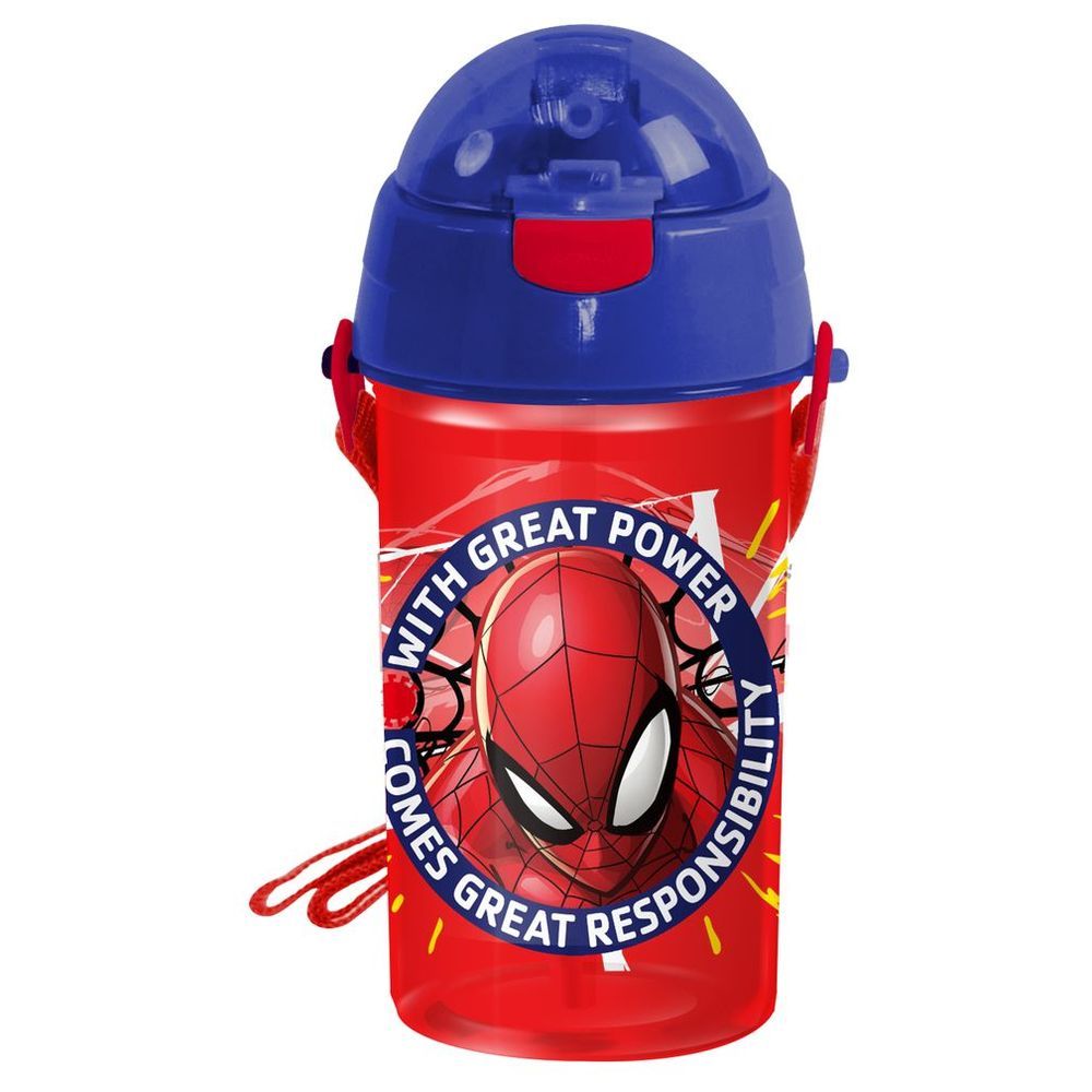Spiderman Pop Up Canteen Water Bottle 500ml | School Supplies | Halabh.com