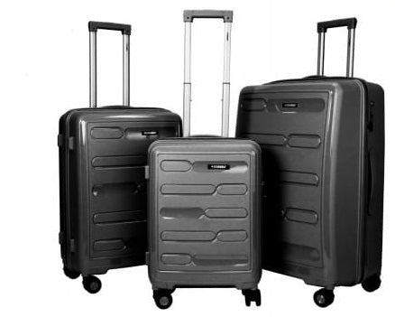 Stargold PP Trolley Case | 4 Wheel | 3 Pcs Set | Color Grey | Best Luggage and Travel Bags | Halabh
