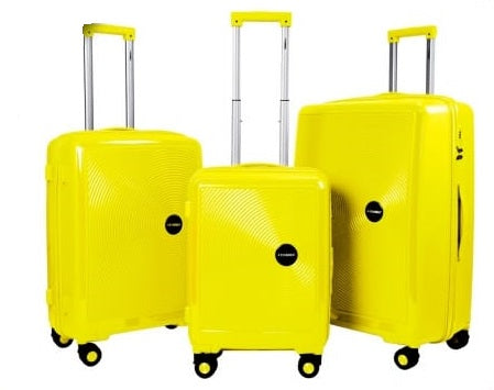 Stargold PP Trolley Case | Color Yellow | 3Pcs Set | Best Luggage and Travel Bags in Bahrain | Halabh