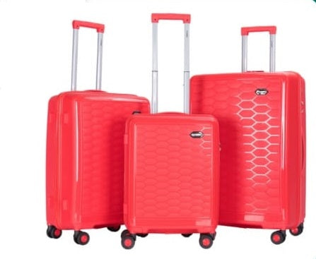 Stargold Trolley Case 4 Wheel 3pcs Set | Color Red | Best Luggage Travel Bags in Bahrain | Halabh