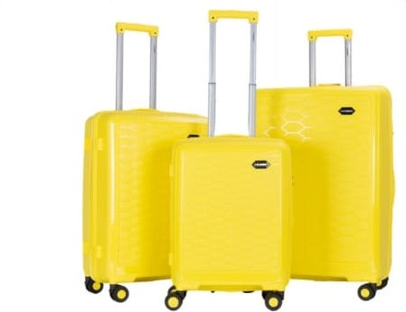 Stargold Trolley Case 4 Wheel 3pcs Set | Color Yellow | Best Luggage Travel Bags in Bahrain | Halabh
