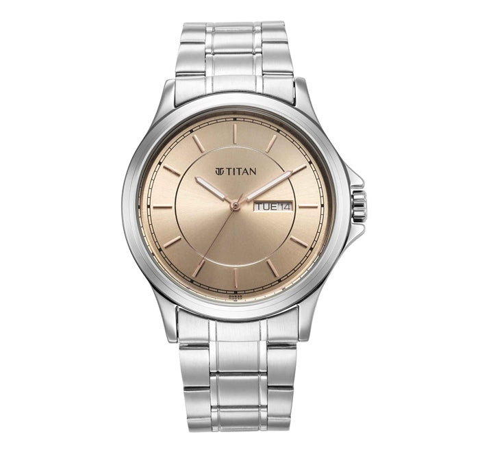 Titan Beige Dial Silver Strap for Men's Watch | Best Smart Watches in Bahrain | Watches & Accessories | Halabh.com