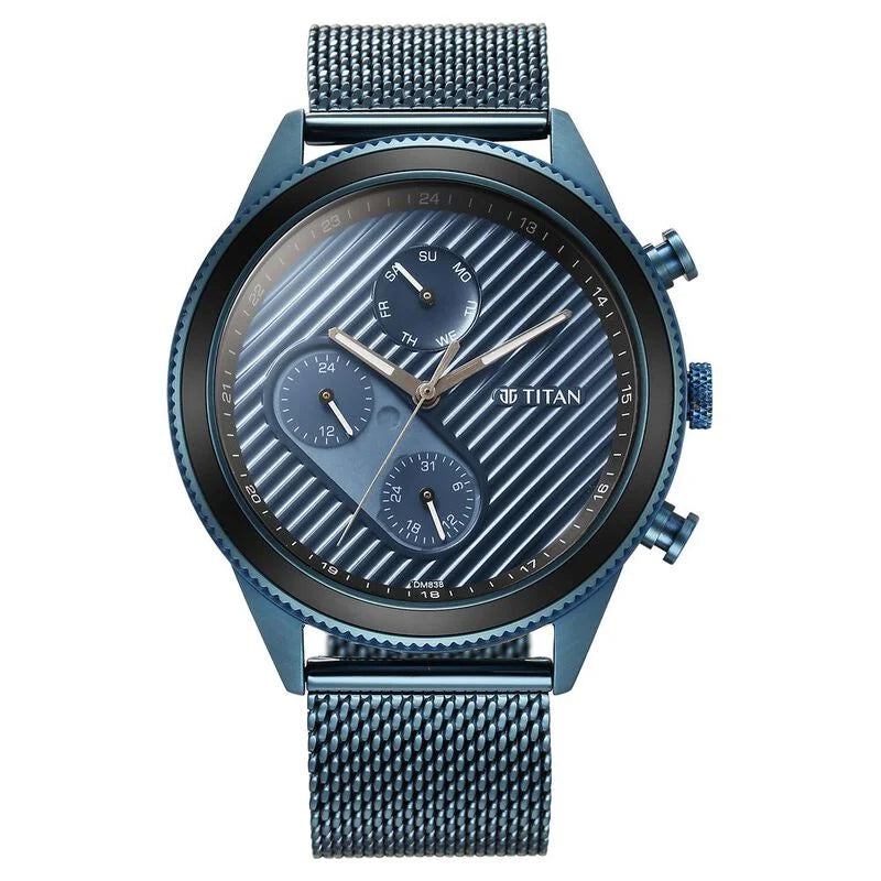 Titan Bolt Blue Mesh Belt Dial for Men's Watch | Watches & Accessories | Best Watches | Order Now | Halabh.com