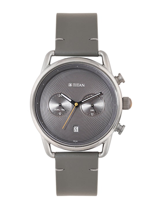 Titan Grey Leather Strap for Men's Watch | Watches & Accessories | Best Smart Watches in Bahrain | Halabh.com