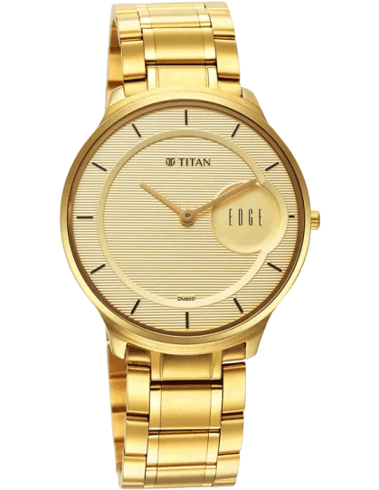 Titan Yellow Dial Stainless Steel Men's Watch | Watches & Accessories | Best Watches in Bahrain | Halabh.com