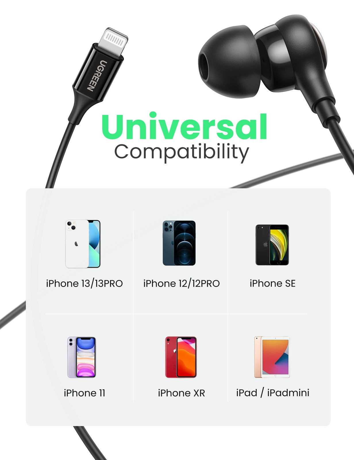 UGreen In-Ear Earphones with Lightning Connector | Mobile Accessories | Halabh.com