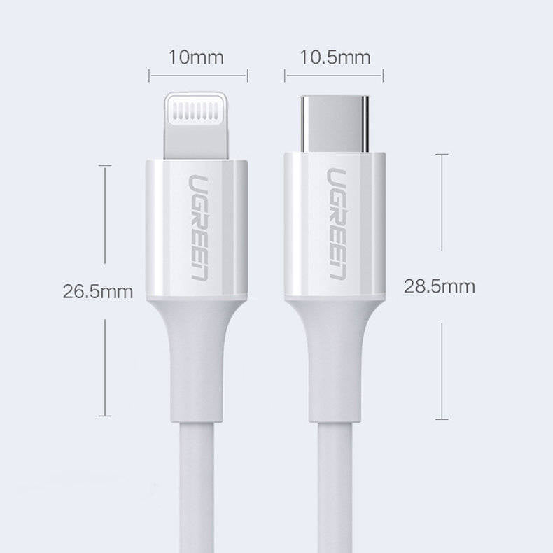 Ugreen MFi Certified USB Type C Lightning Cable 2m White | Mobile Accessories | Halabh.com
