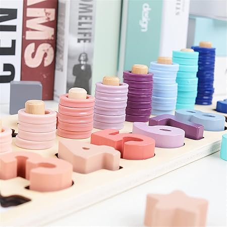 Voamuw Wooden Number Shape Puzzles Sorting Montessori Toys | Best Baby Toys in Bahrain | Halabh.com