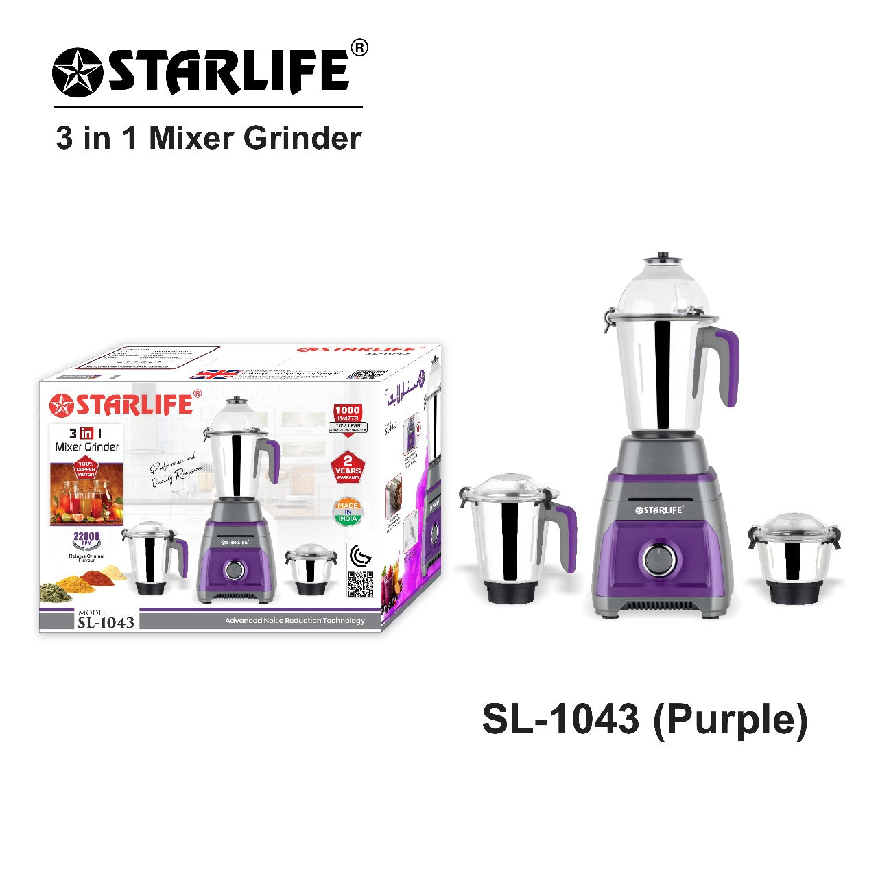Starlife 1000W Mixer Grinder