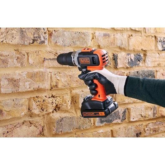 Black+Decker 18V Lithium-Ion Drill Driver Combi Hammer - BCD003C2KGB