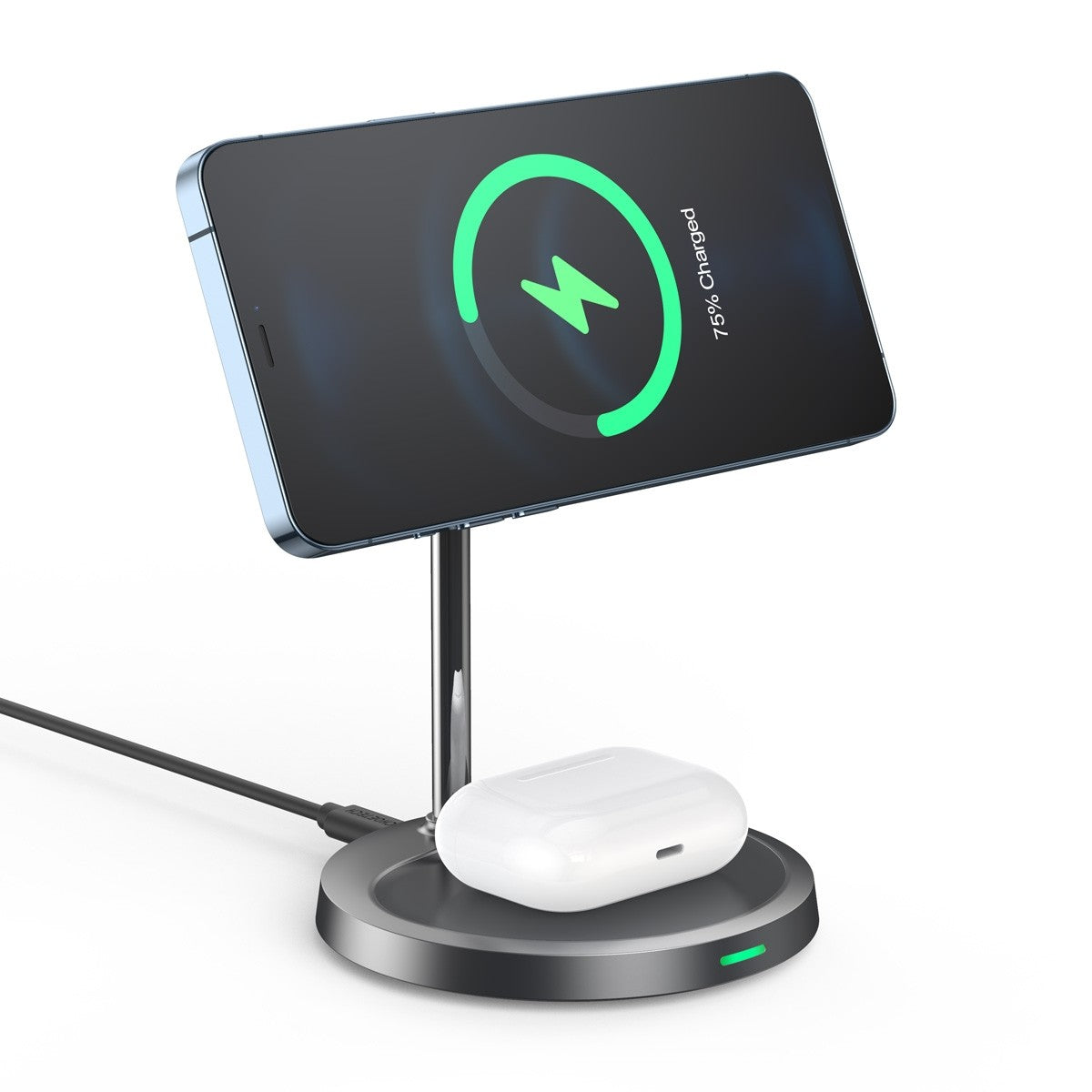 Choetech 2 In 1 Magnetic Wireless Charging Stand Space Grey