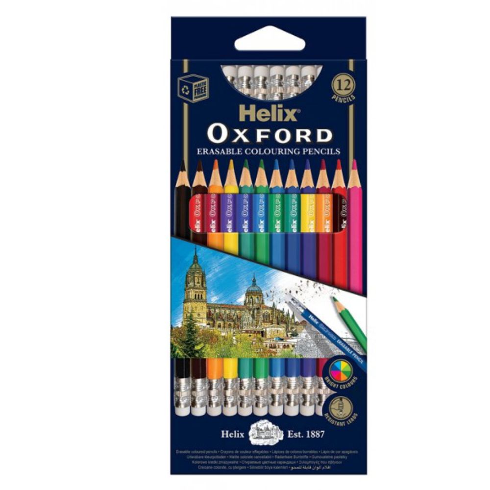 Helix Erasable Colouring Pencils Pack of 12