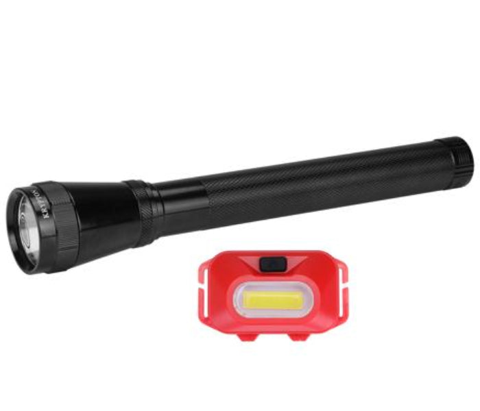 Krypton 3SC Rechargeable Led Flash Light With Headlight Water Proof Black