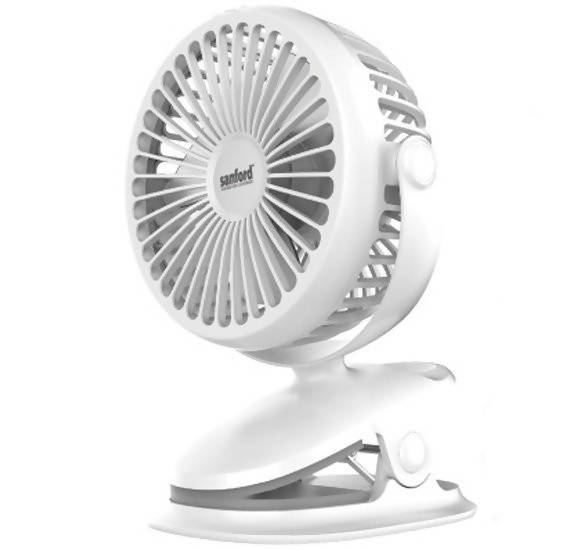 Sanford Portable Rechargeable Clip Fan 5W White | in Bahrain | Halabh.com