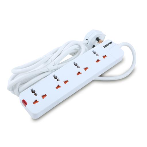 Geepas 4 Way Extension Socket 13A Extension Lead Strip With Led Indicators | Outlet | USB | Extension Cord | Electronics | Home Improvement | Technology | Convenience | Protection | Versatility | Halabh.com