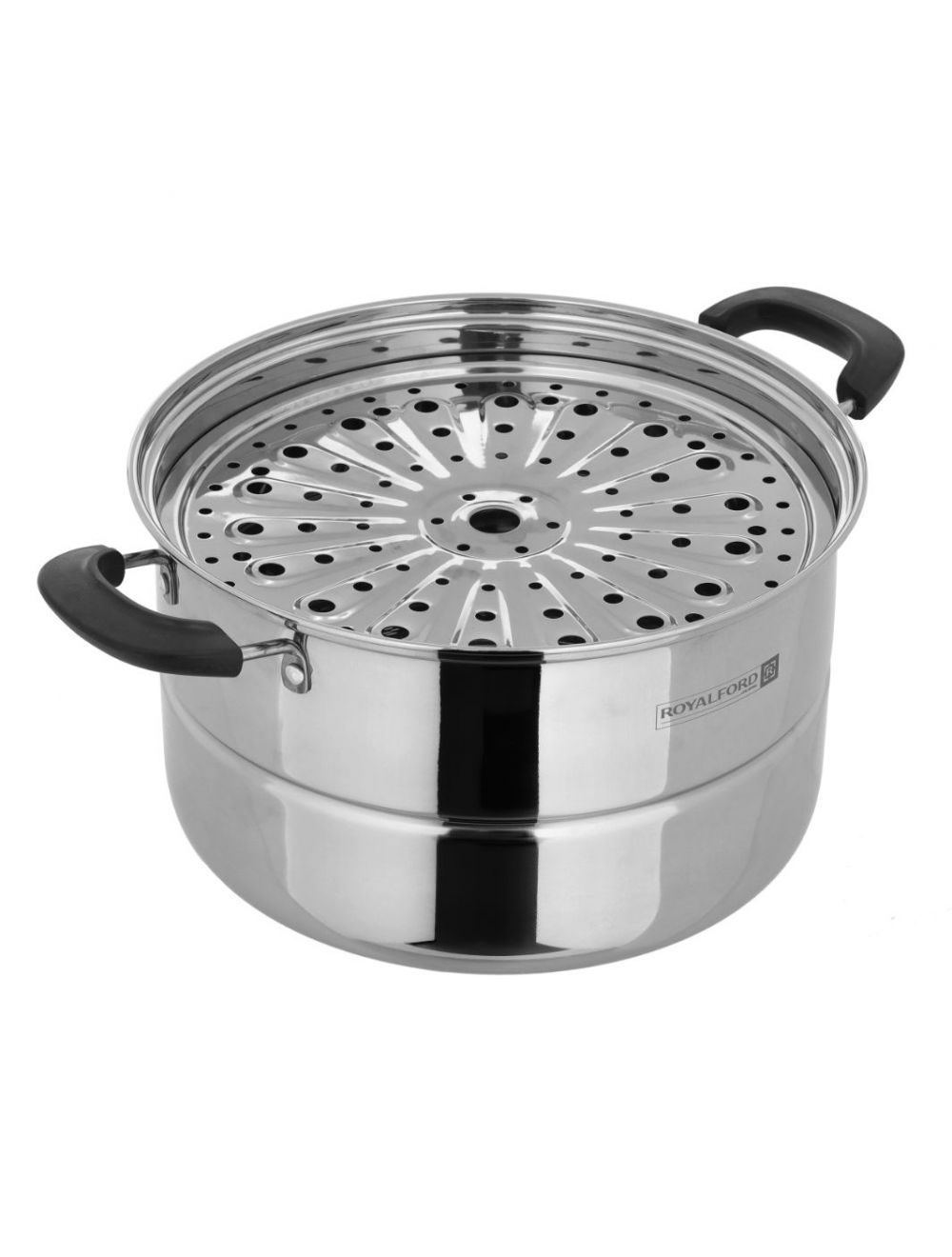 Royalford 7.3L Double Layer Steamer Pot Silver