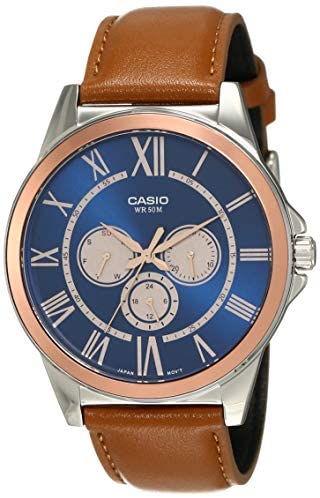 Casio Men's Watch MTP-E318L-2BVDF | Leather Band | Water-Resistant | Quartz Movement | Classic Style | Fashionable | Durable | Affordable | Halabh.com