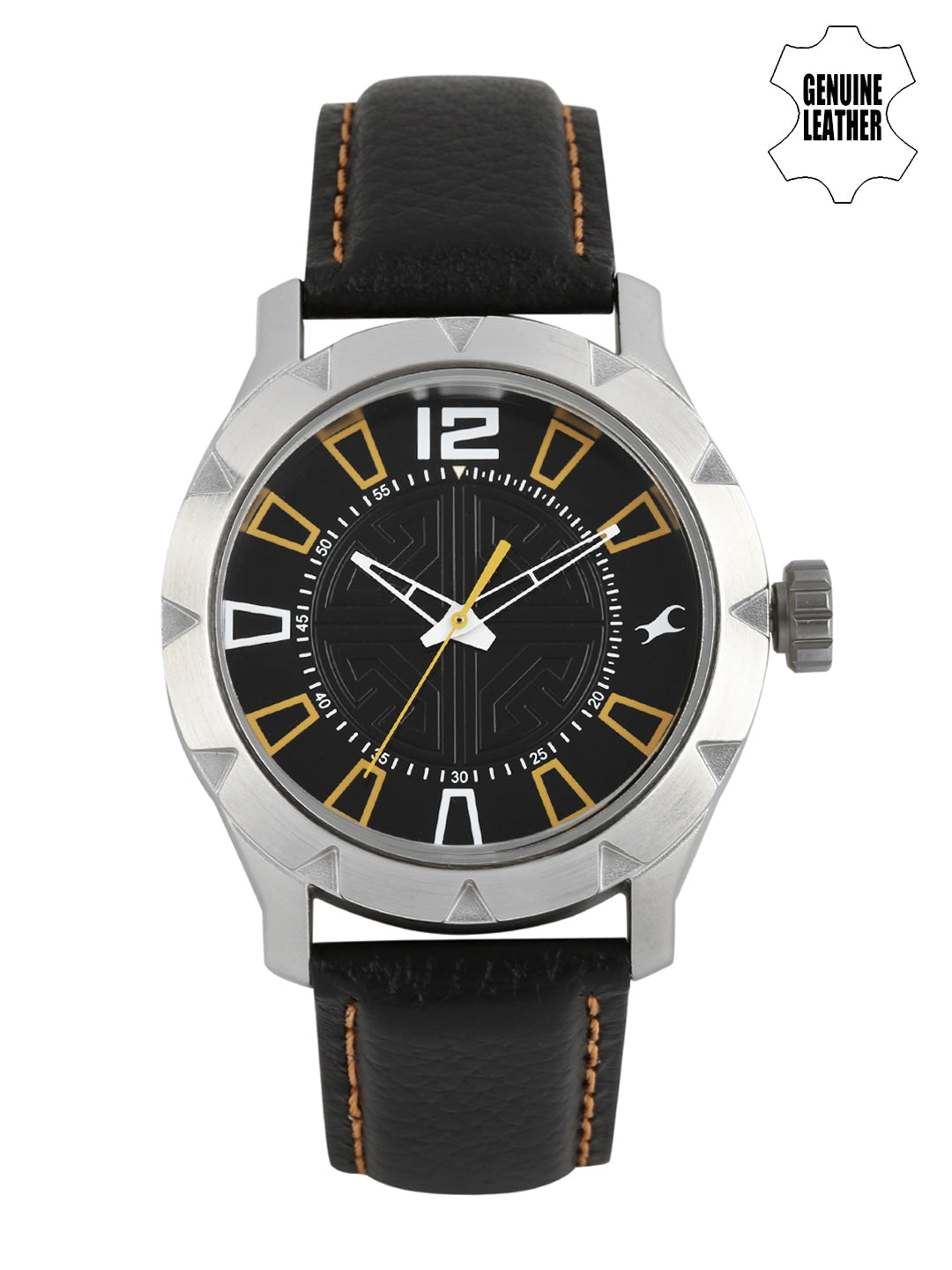 Fastrack Men Black Dial Watch 3139SL01 | Leather Band | Water-Resistant | Quartz Movement | Classic Style | Fashionable | Durable | Affordable | Halabh.com