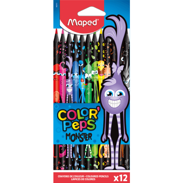 Maped Color Pencils Black Monster 12 colors MD-862612