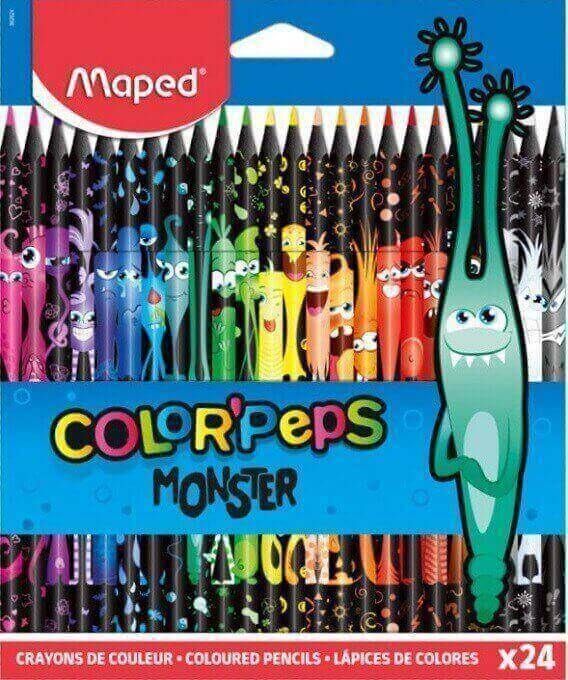 Maped Color Pencils Black Monster 24 Colors MD-862624