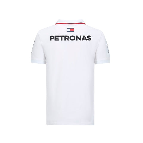 قميص بولو 2020 Mercedes Amg Petronas Replica رجالي أبيض اللون