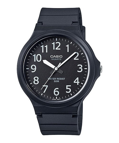 Casio Men Plastic Black Watch MW-240-1BVDF | Resin | Water-Resistant | Minimal | Quartz Movement | Lifestyle| Business | Scratch-resistant | Fashionable | Halabh.com