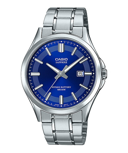 Casio Stainless Steel Men's Watch - MTS-100D-2AVDF | | Stainless Steel | Water-Resistant | Blue Dial | Quartz Movement | Lifestyle| Business | Scratch-resistant | Fashionable | Halabh