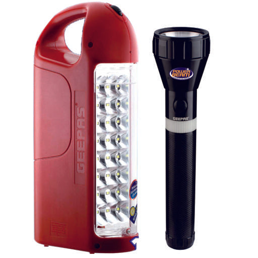 Geepas 2 In 1 Emergency Flashlight Cree Led