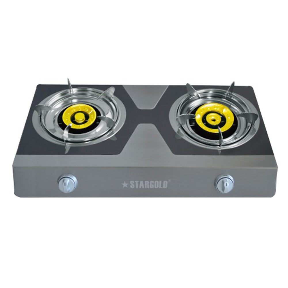 Stainless Steel 2 Burner Gas Stove Ergonomic Design, Automatic Ignition