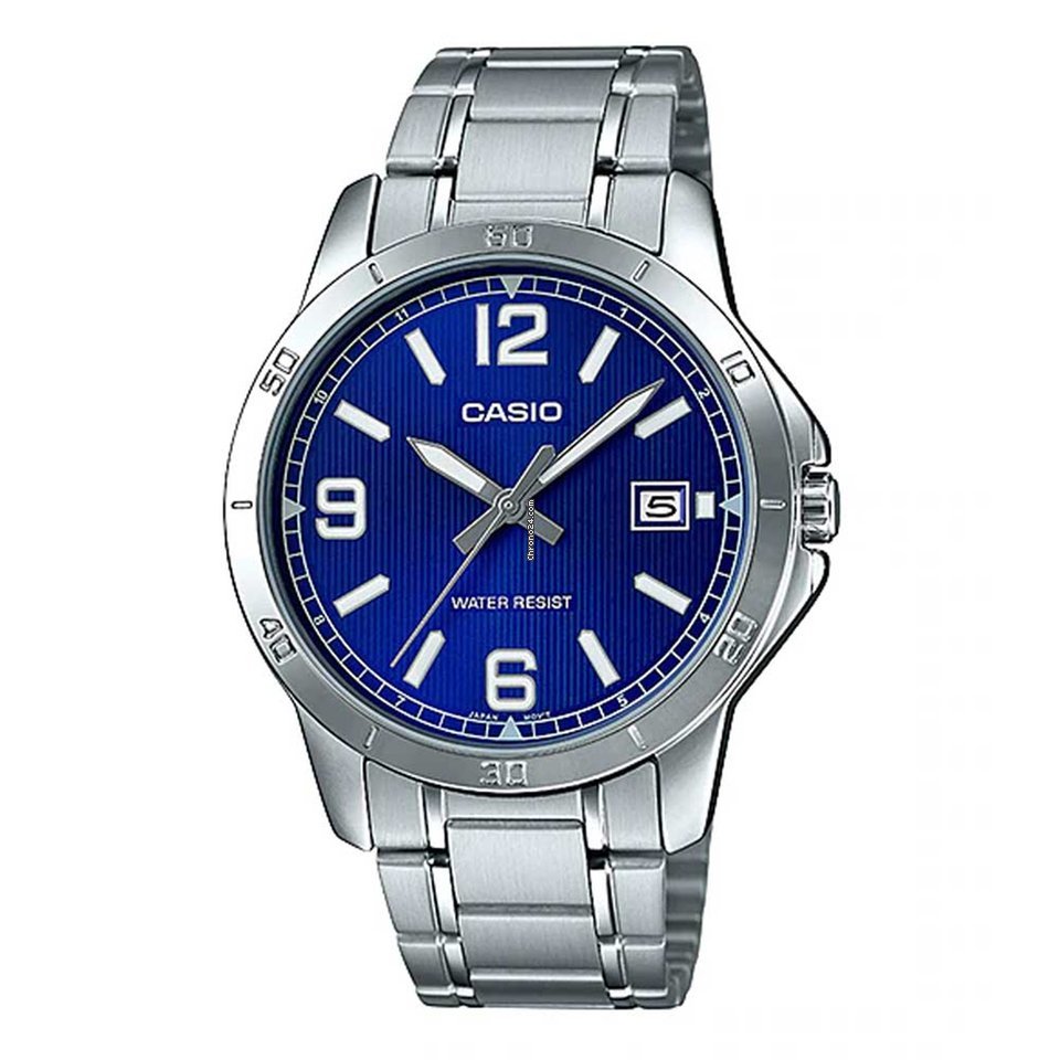 Casio Analog Men's Watch MTP-V004D-2BUDF | Stainless Steel | Mesh Strap | Water-Resistant | Minimal | Quartz Movement | Lifestyle | Business | Scratch-resistant | Fashionable | Halabh.com