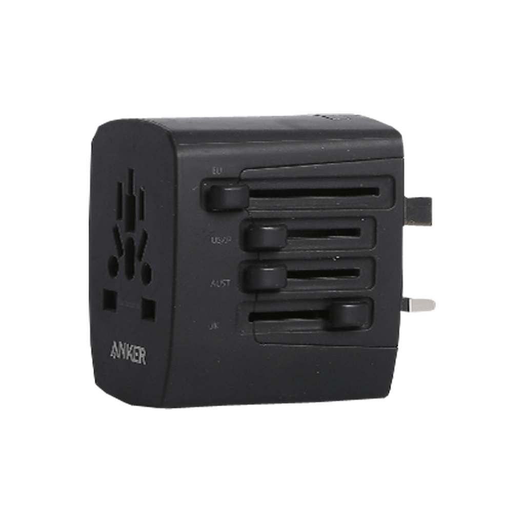 Anker Universal Travel Adapter With 4 Usb Black